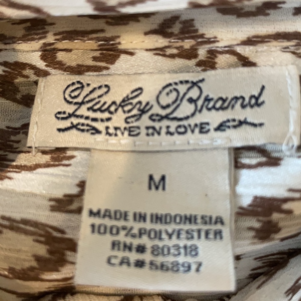 Lucky Brand Semi-Sheer Leopard Striped Top - Picture 8 of 10
